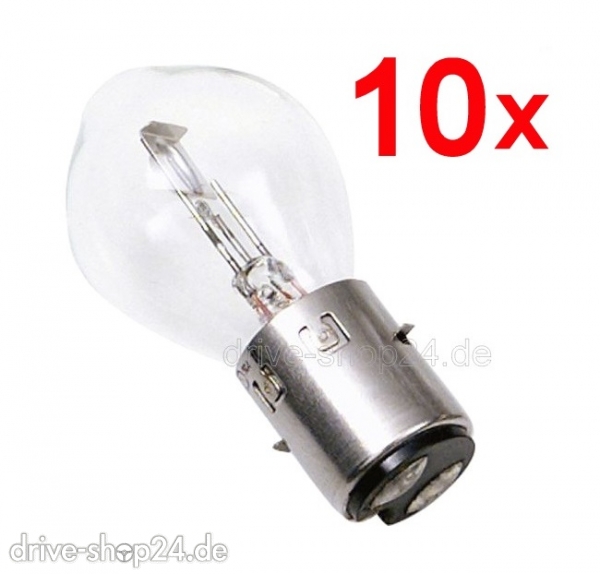 10x Bilux Lampe Birne Gl�hlampe Gl�hbirne 12V 35/35W Ba20d