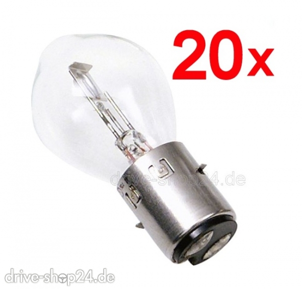 20x Bilux Lampe Birne Gl�hlampe Gl�hbirne 12V 35/35W Ba20d