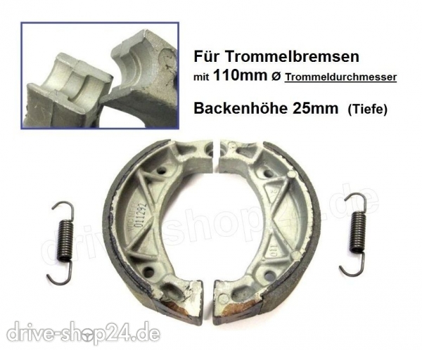 962] Bremsbacken f�r 50 er CPI Popcorn RIVERO Phoenix B05 Explorer Cracker Spin Race hinten