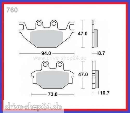 TGB Blade 425 500 525 550 4x2,4x4 BREMSKL�TZE Bremsbel�ge VORNE