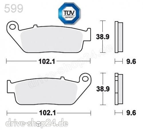 599] BREMSKL�TZE Bremsbel�ge f�r DAELIM S2 Freewing 125 VORNE